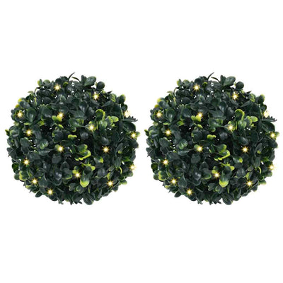 Vidaxx boules de buis artificiel avec éclairage LED 2 pcs 22 cm vert