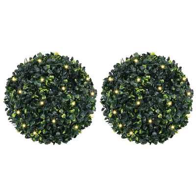 Vidaxx boules de buis artificiel avec éclairage LED 2 pcs 45 cm vert