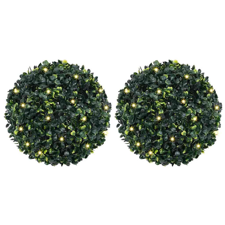 Vidaxx boules de buis artificiel avec éclairage LED 2 pcs 45 cm vert