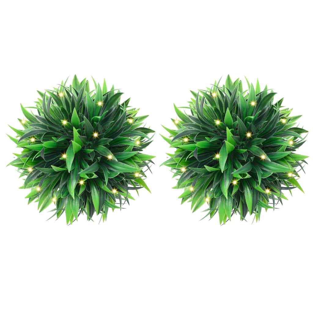 Vidaxx boules de buis artificiel avec éclairage LED 2 pcs 20 cm vert
