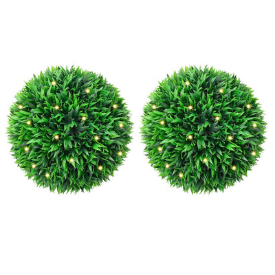 Vidaxx boules de buis artificiel avec éclairage LED 2 pcs 38 cm vert