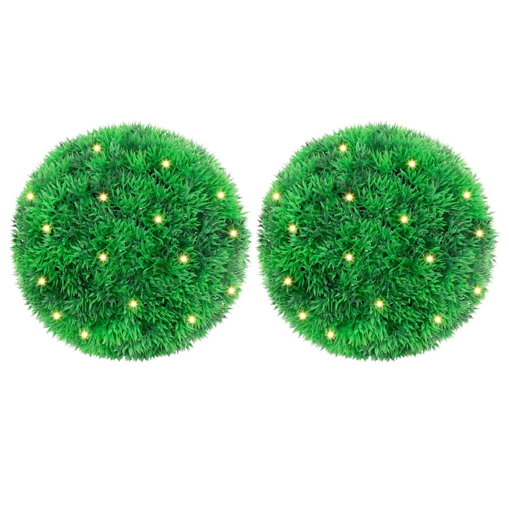 Vidaxx boules de buis artificiel avec éclairage LED 2 pcs 22 cm vert