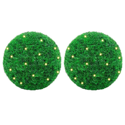 Vidaxx boules de buis artificiel avec éclairage LED 2 pcs 27 cm vert