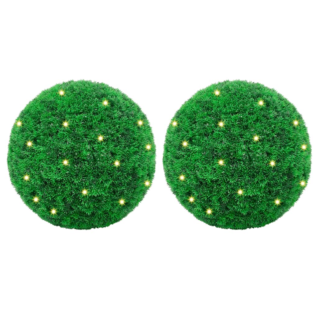 Vidaxx boules de buis artificiel avec éclairage LED 2 pcs 35 cm vert