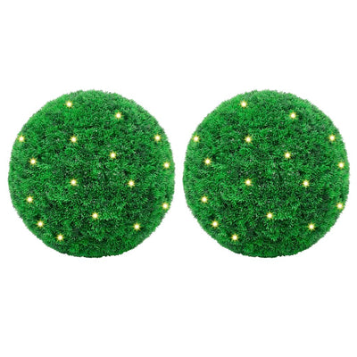 Vidaxx boules de buis artificiel avec éclairage LED 2 pcs 45 cm vert