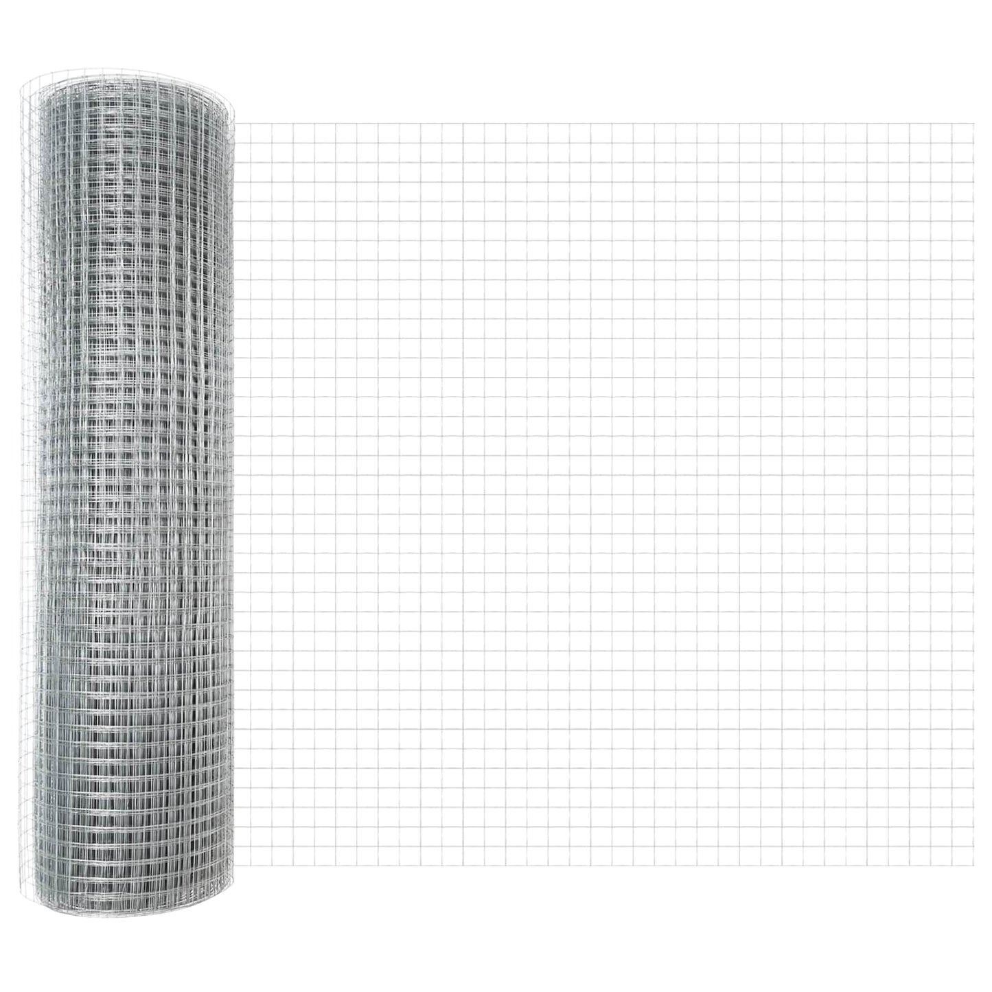 Vidaxl grillage soudé argent 0,8 x 10 m