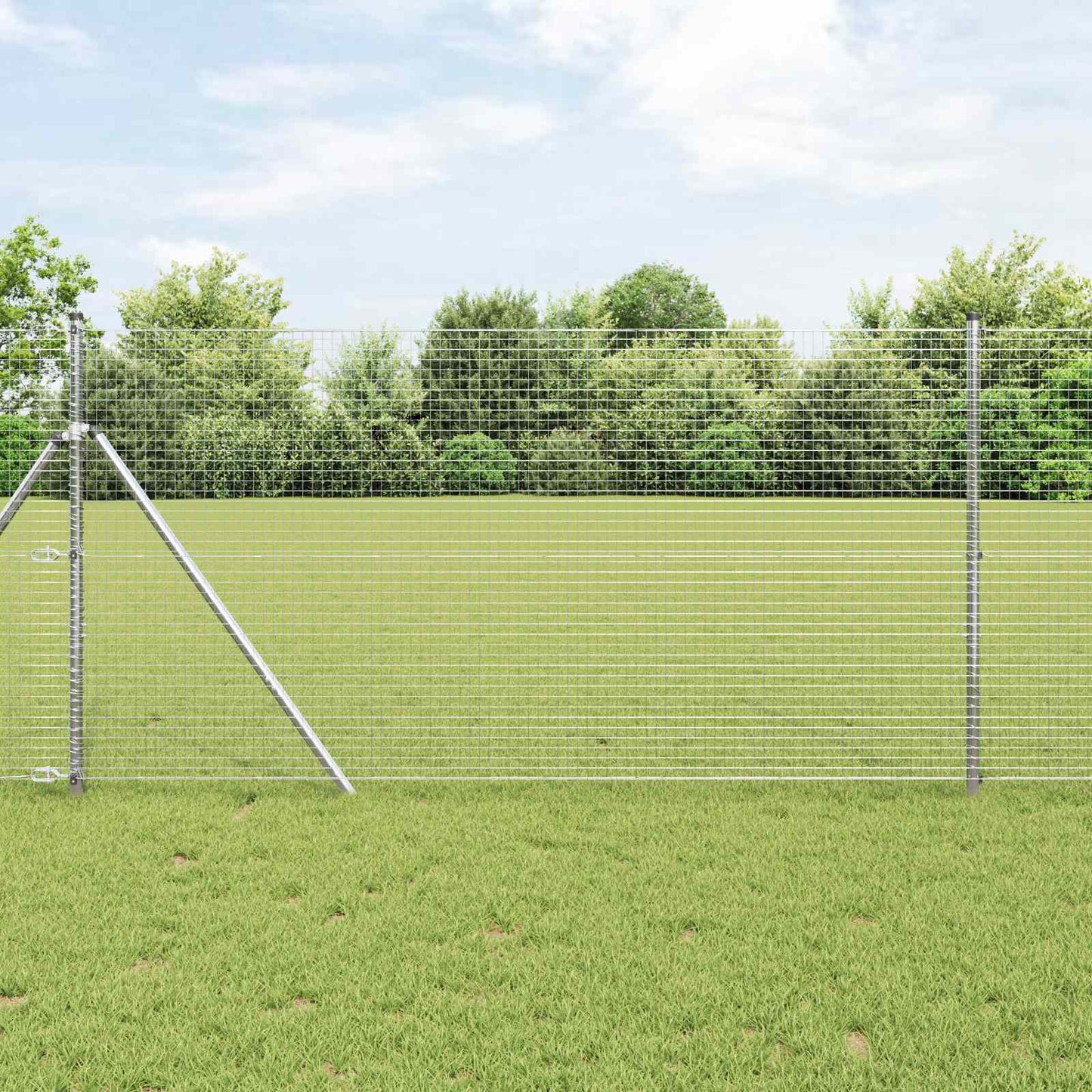Vidaxl grillage soudé argent 1,2 x 10 m