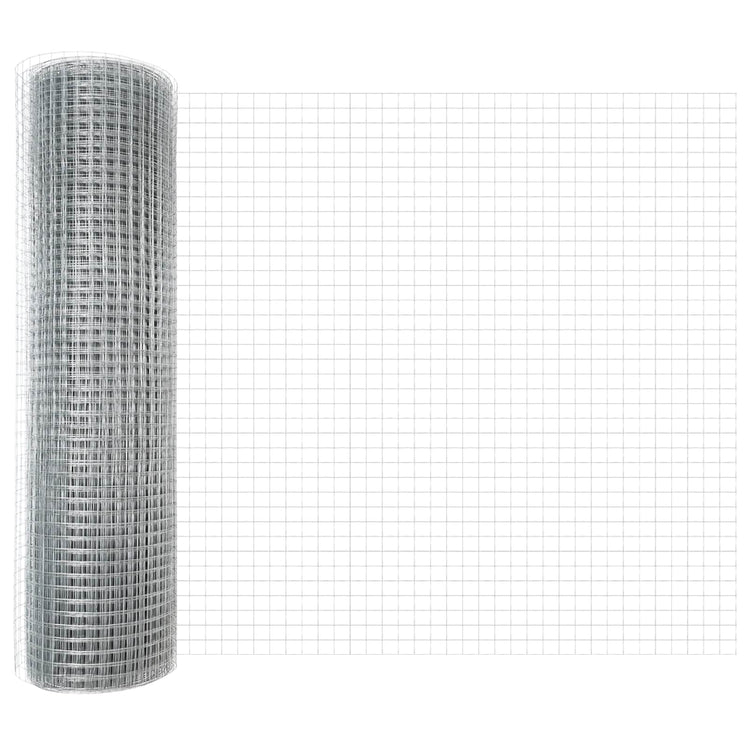 Vidaxl grillage soudé argent 0,8 x 25 m