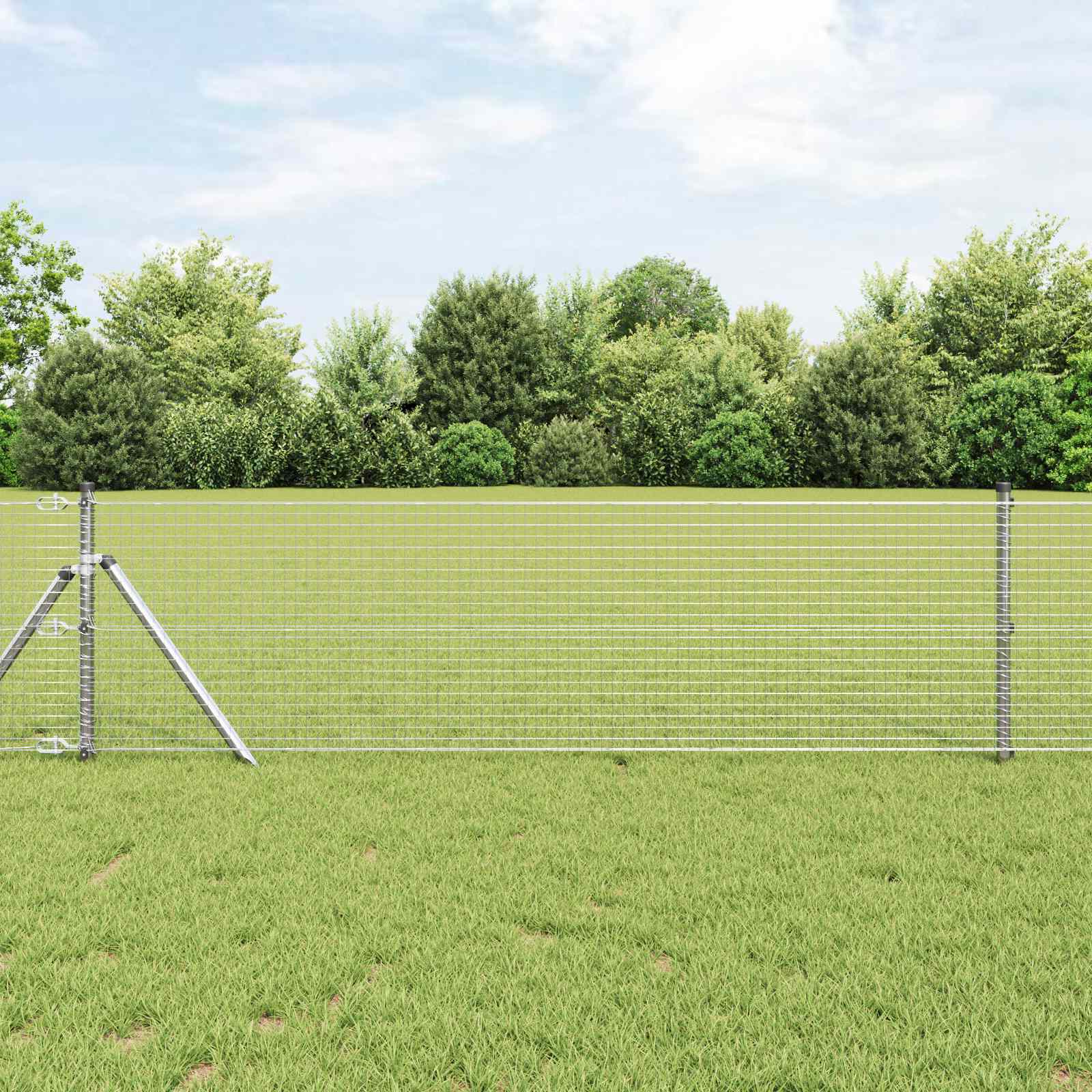 Vidaxl grillage soudé argent 0,8 x 25 m
