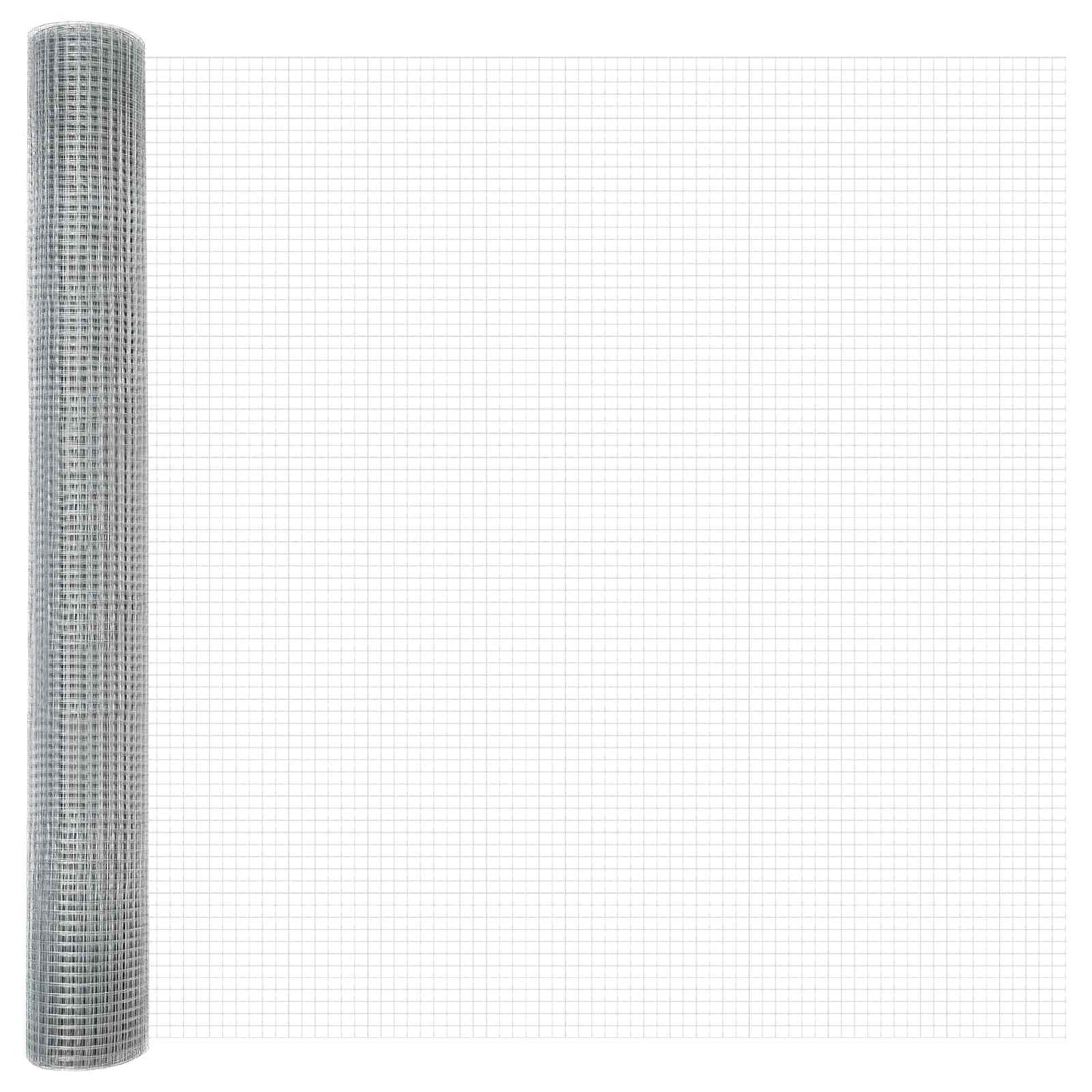 Vidaxl grillage soudé argent 1,2 x 25 m
