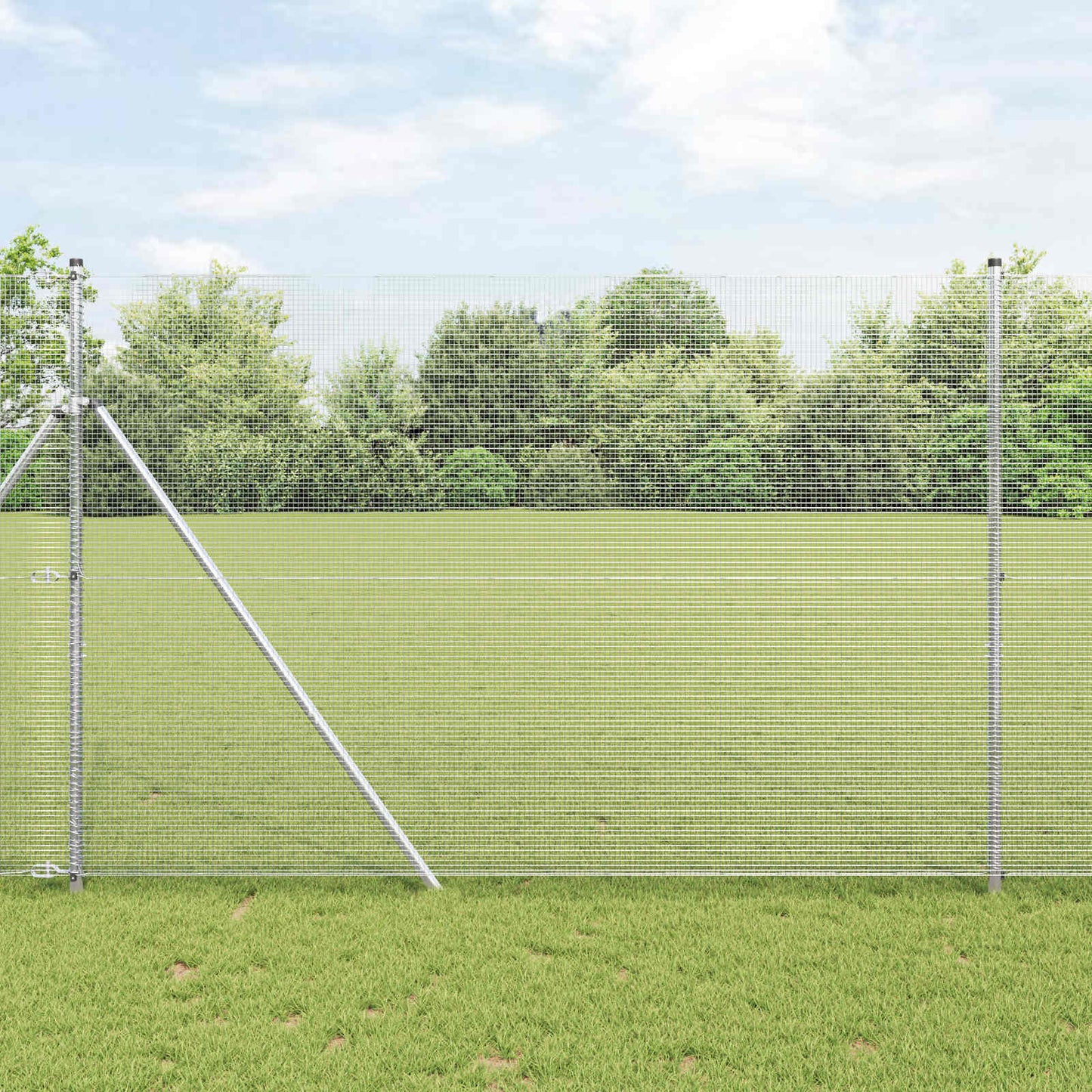 Vidaxl grillage soudé argent 1,6 x 25 m