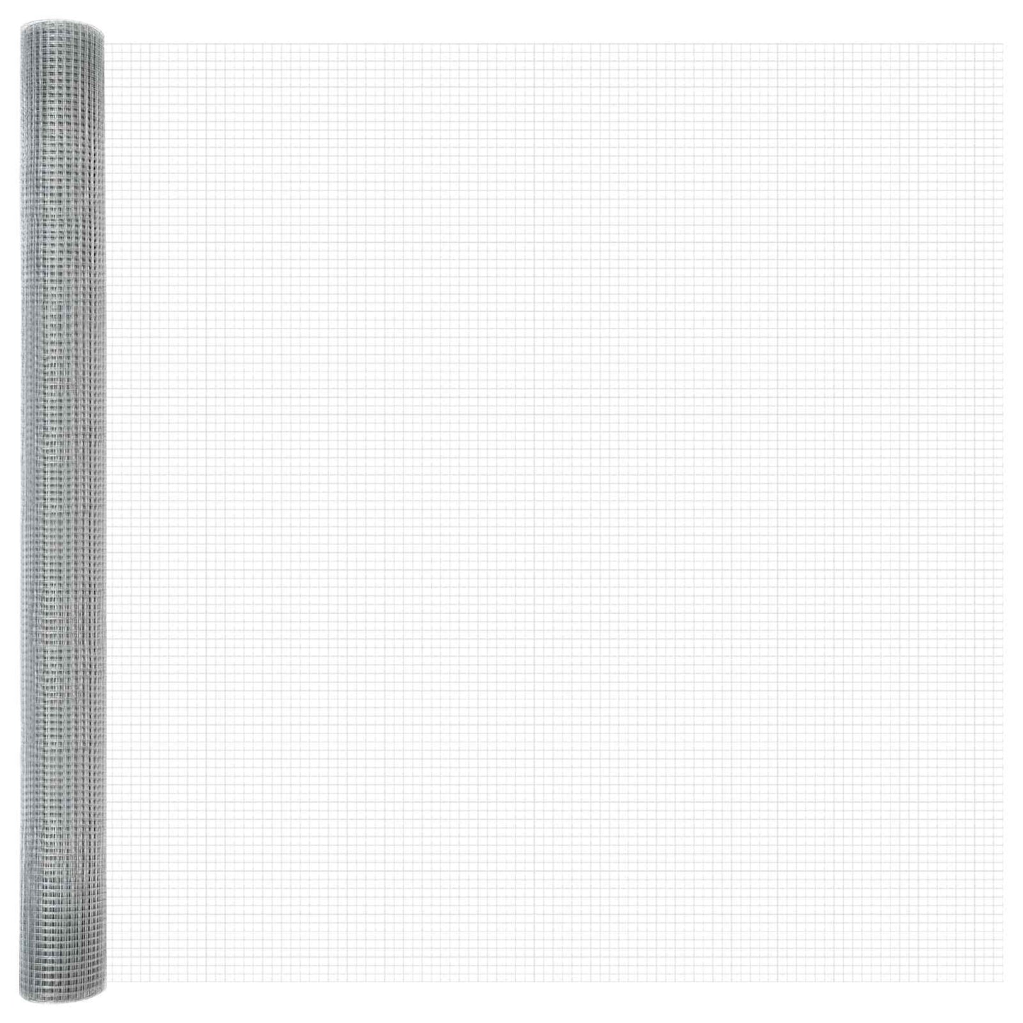 Vidaxl grillage soudé argent 1,6 x 25 m