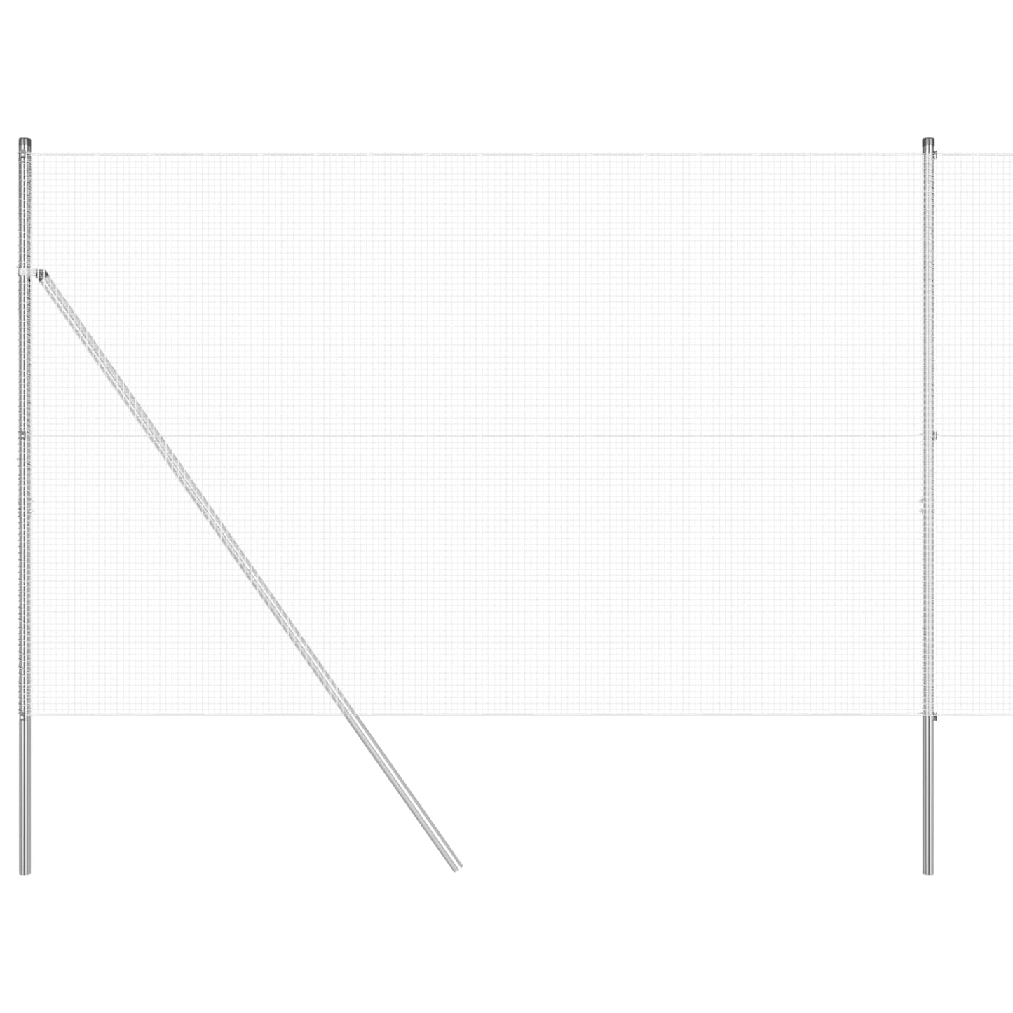 Vidaxl grillage soudé argent 1,6 x 25 m