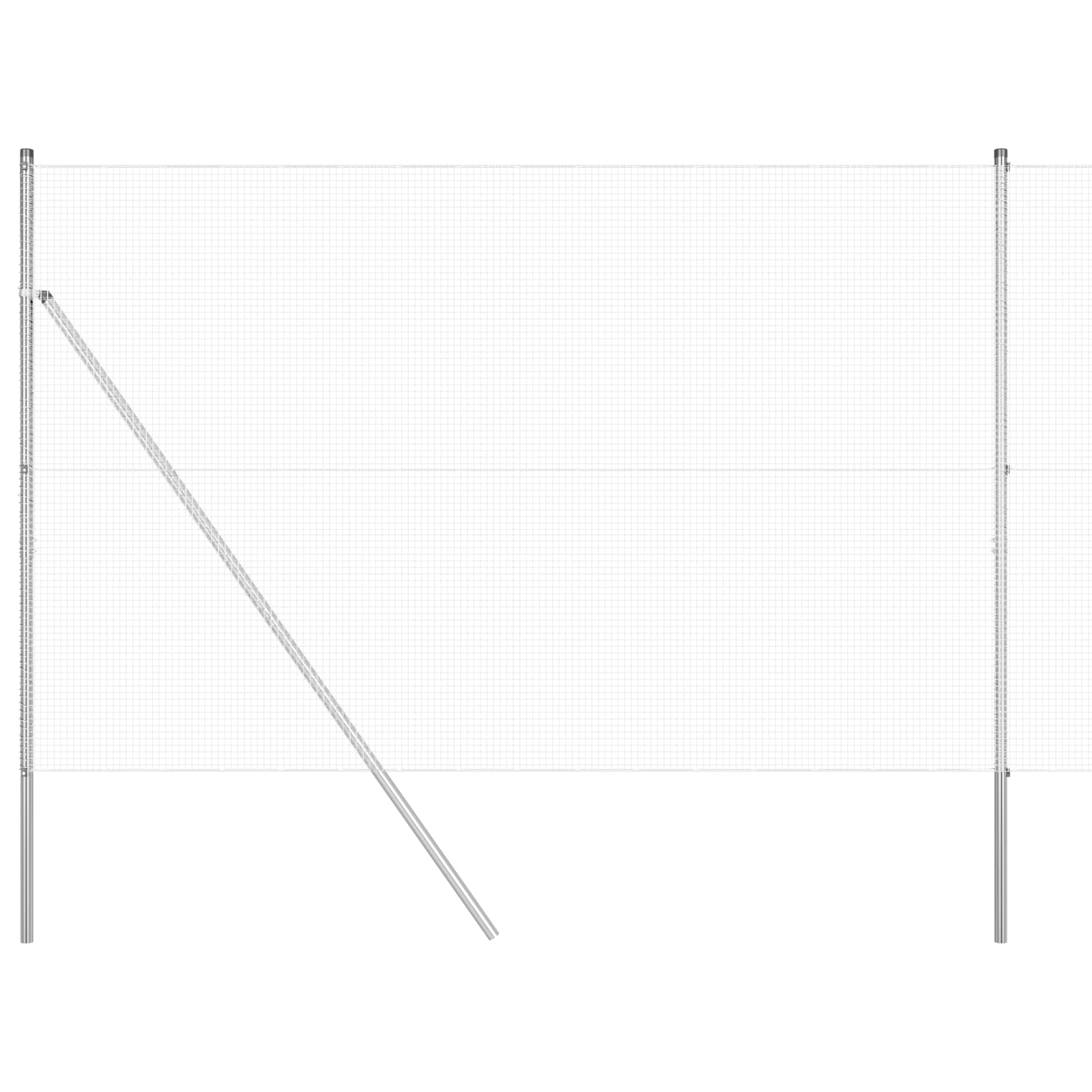 Vidaxl grillage soudé argent 1,6 x 25 m