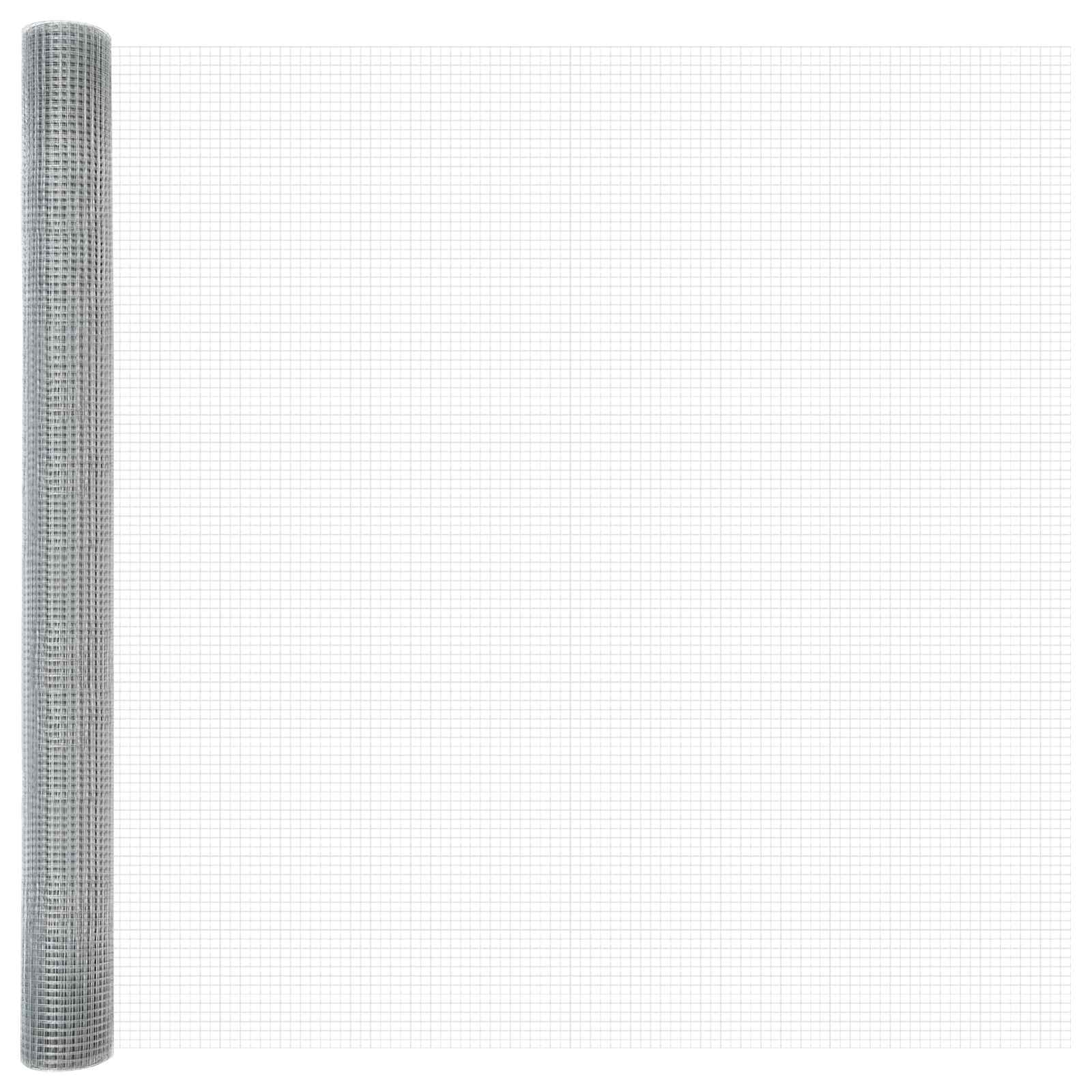 Vidaxl grillage soudé argent 1,6 x 25 m