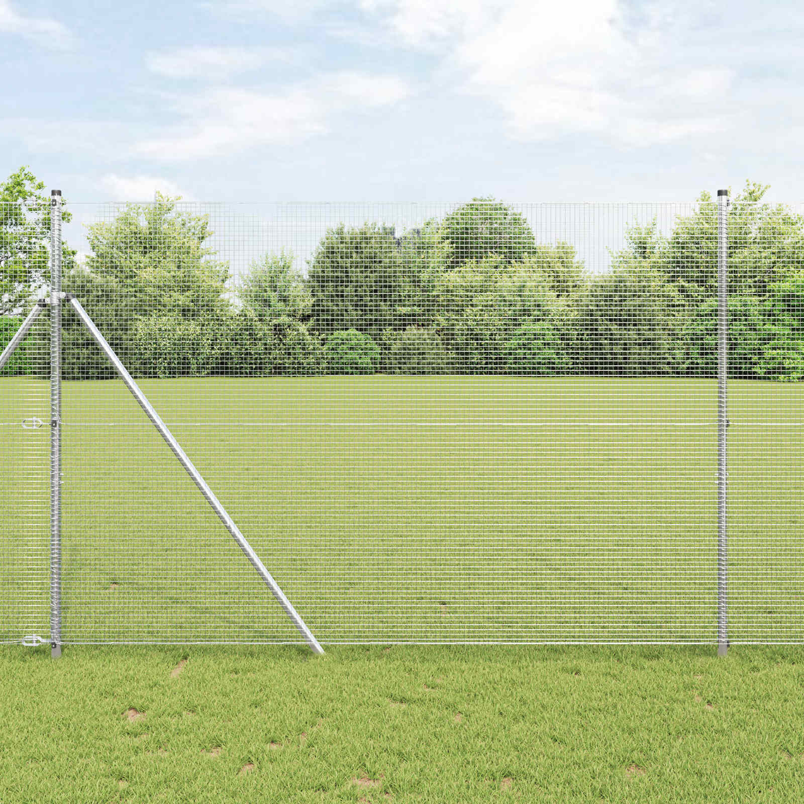 Vidaxl grillage soudé argent 1,5 x 50 m