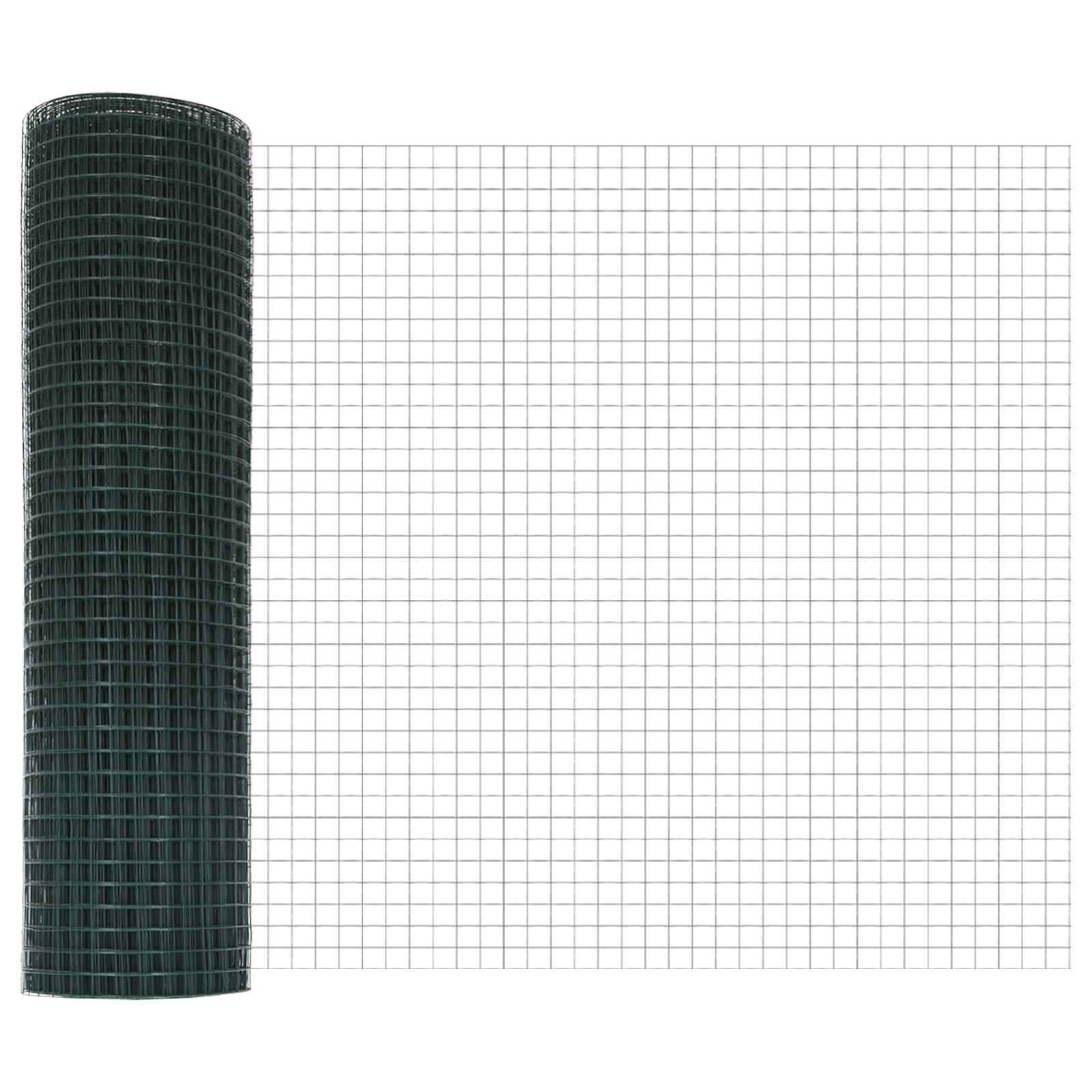 Vidaxl grillage soudé vert 0,6 x 25 m