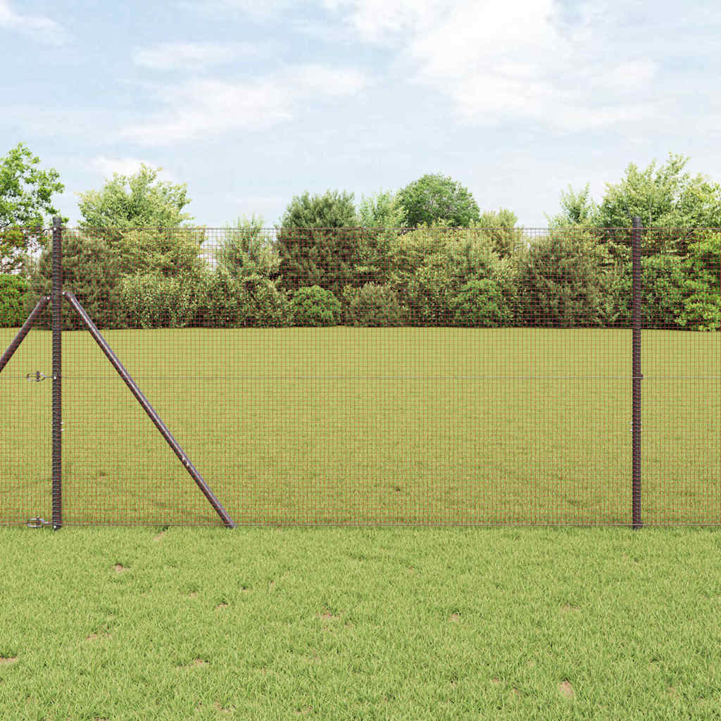 Vidaxl grillage soudé rouge 1,5 x 10 m