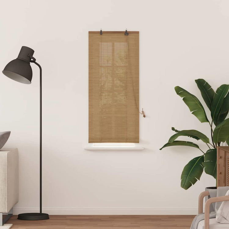 VidaXL store enrouleur avec rideaux marron 60 x 160 cm bambou