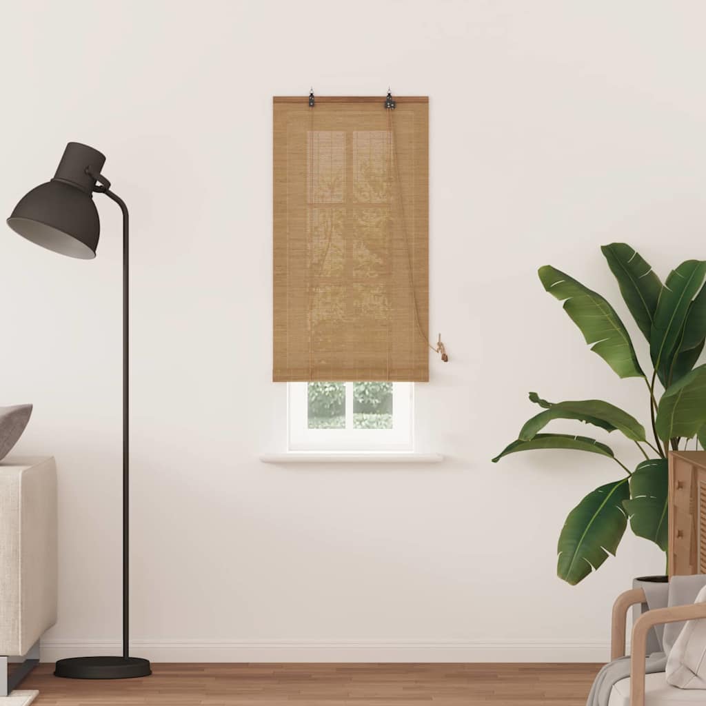 VidaXL store enrouleur avec rideaux marron 60 x 220 cm bambou
