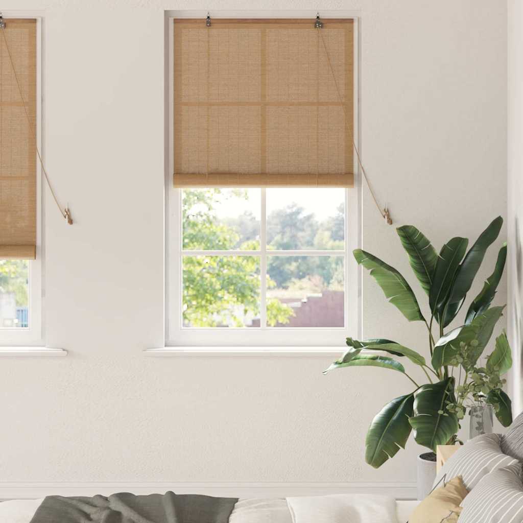 Vidaxx store enrouleur avec rideaux marron 80 x 220 cm bambou