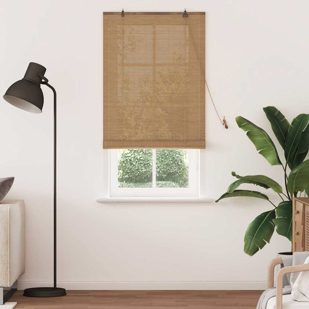 Vidaxx store enrouleur avec rideaux marron 80 x 220 cm bambou