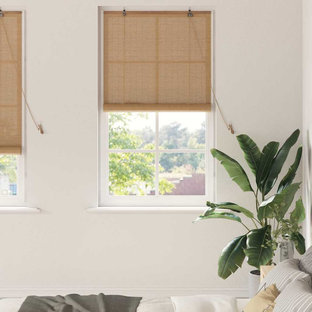 VidaXL store enrouleur avec rideaux marron 90 x 220 cm bambou