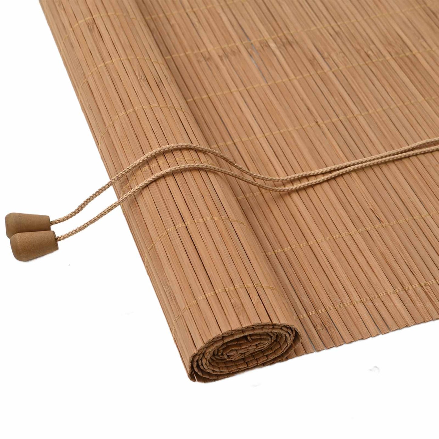 VidaXL store enrouleur avec rideaux marron 110 x 160 cm bambou
