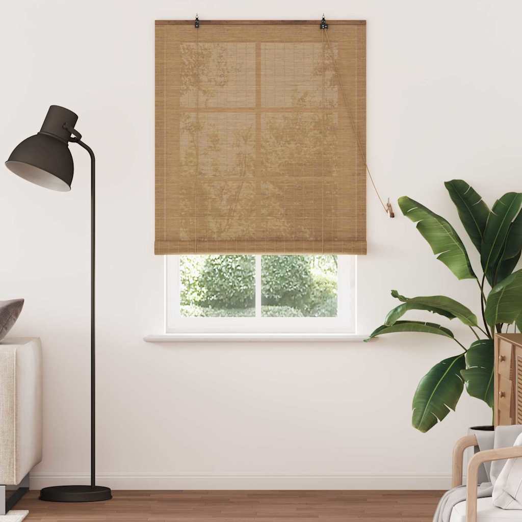 Vidaxx store enrouleur avec rideaux marron 120 x 220 cm bambou