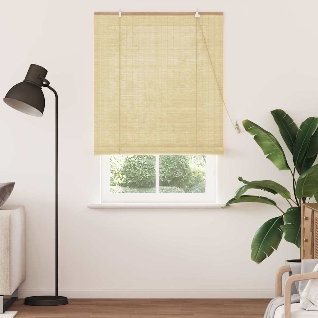 VidaXL store enrouleur avec rideaux bambou naturel 100 x 220 cm