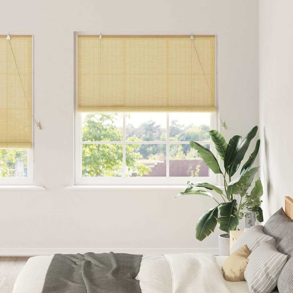 VidaXL store enrouleur avec rideaux bambou naturel 140 x 220 cm