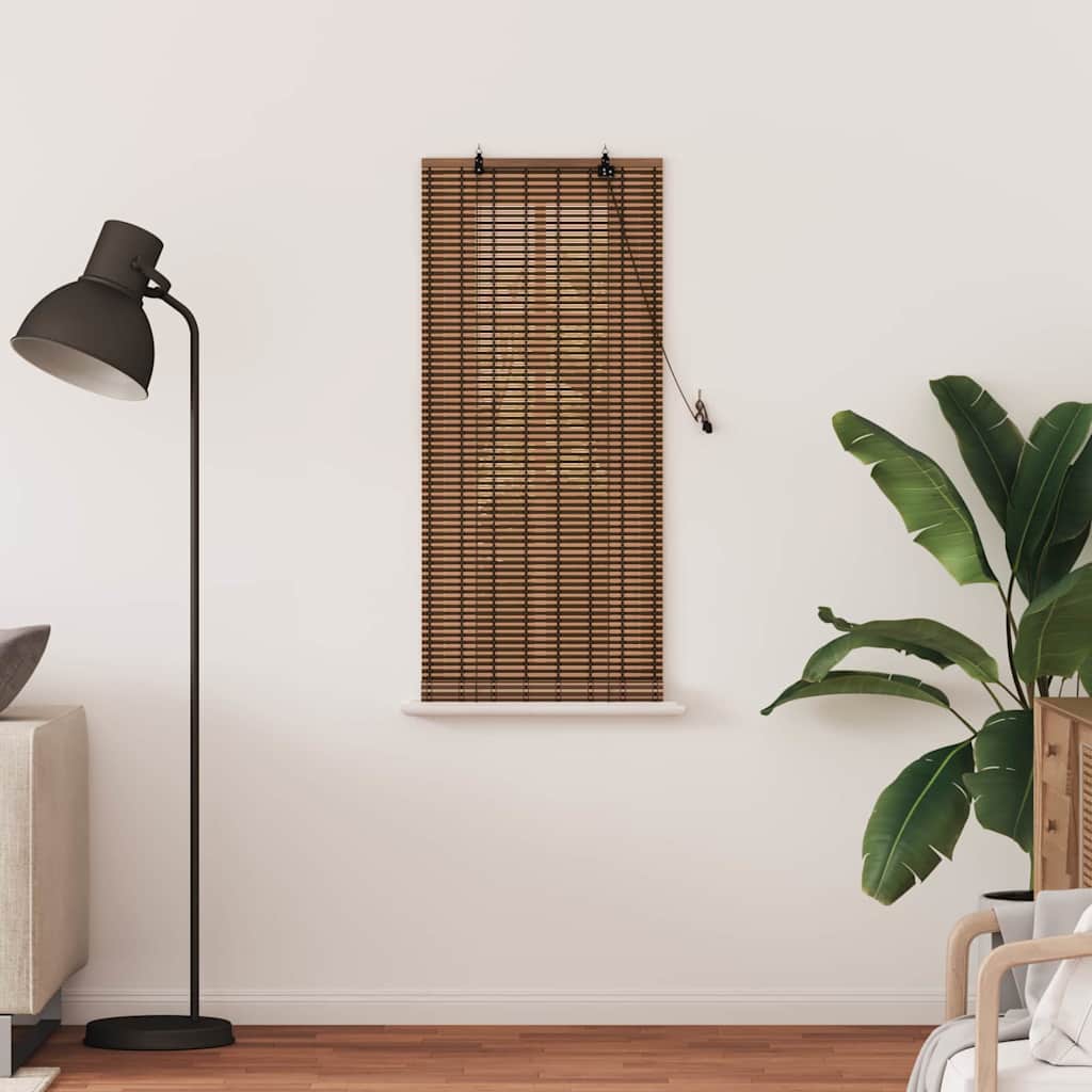 VidaXL store enrouleur avec rideaux marron 60 x 160 cm bambou