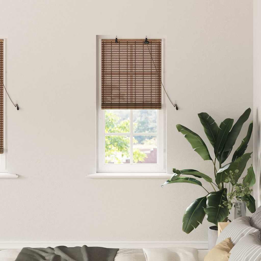VidaXL store enrouleur avec rideaux marron 60 x 220 cm bambou
