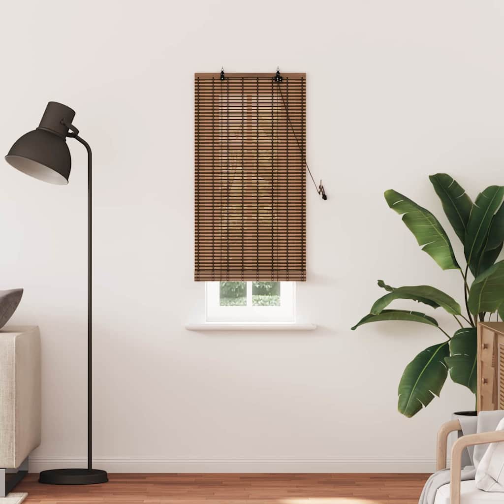 VidaXL store enrouleur avec rideaux marron 60 x 220 cm bambou