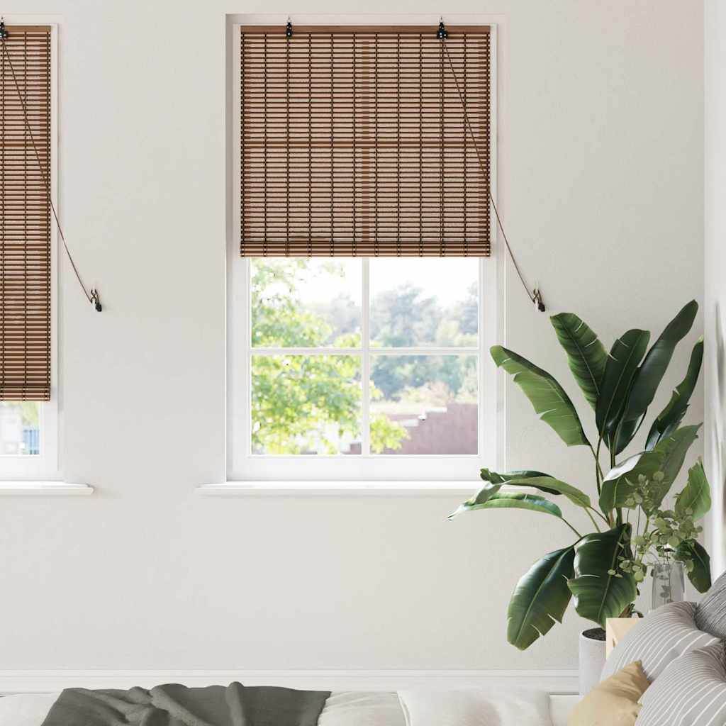 VidaXL store enrouleur avec rideaux marron 90 x 220 cm bambou