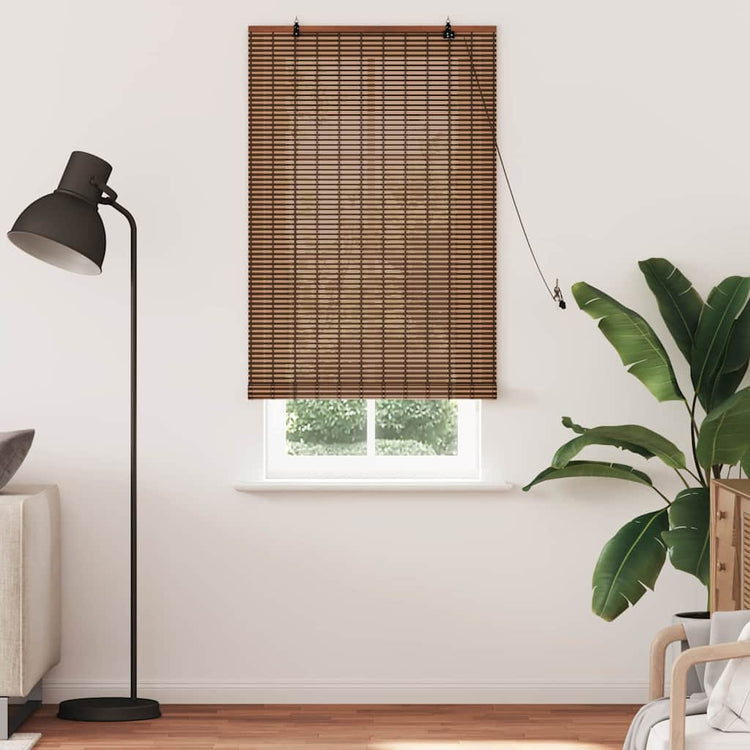 VidaXL store enrouleur avec rideaux marron 90 x 220 cm bambou