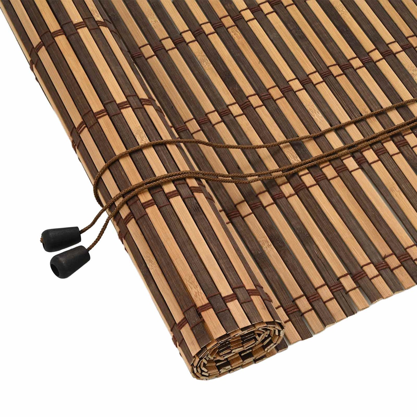 VidaXL store enrouleur avec rideaux marron 110 x 160 cm bambou