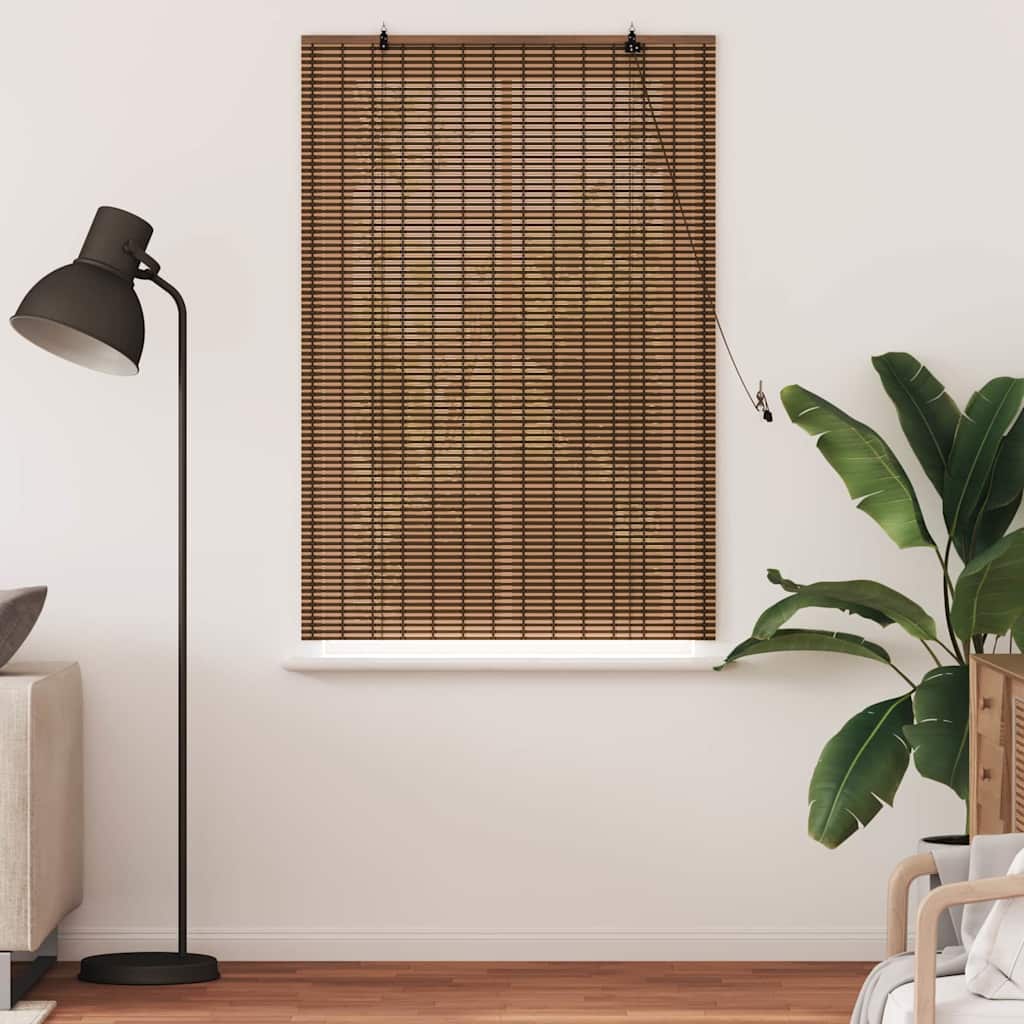VidaXL store enrouleur avec rideaux marron 120 x 160 cm bambou