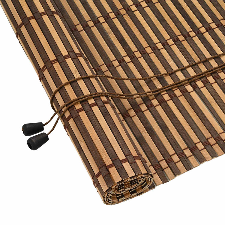 VidaXL store enrouleur avec rideaux marron 120 x 160 cm bambou