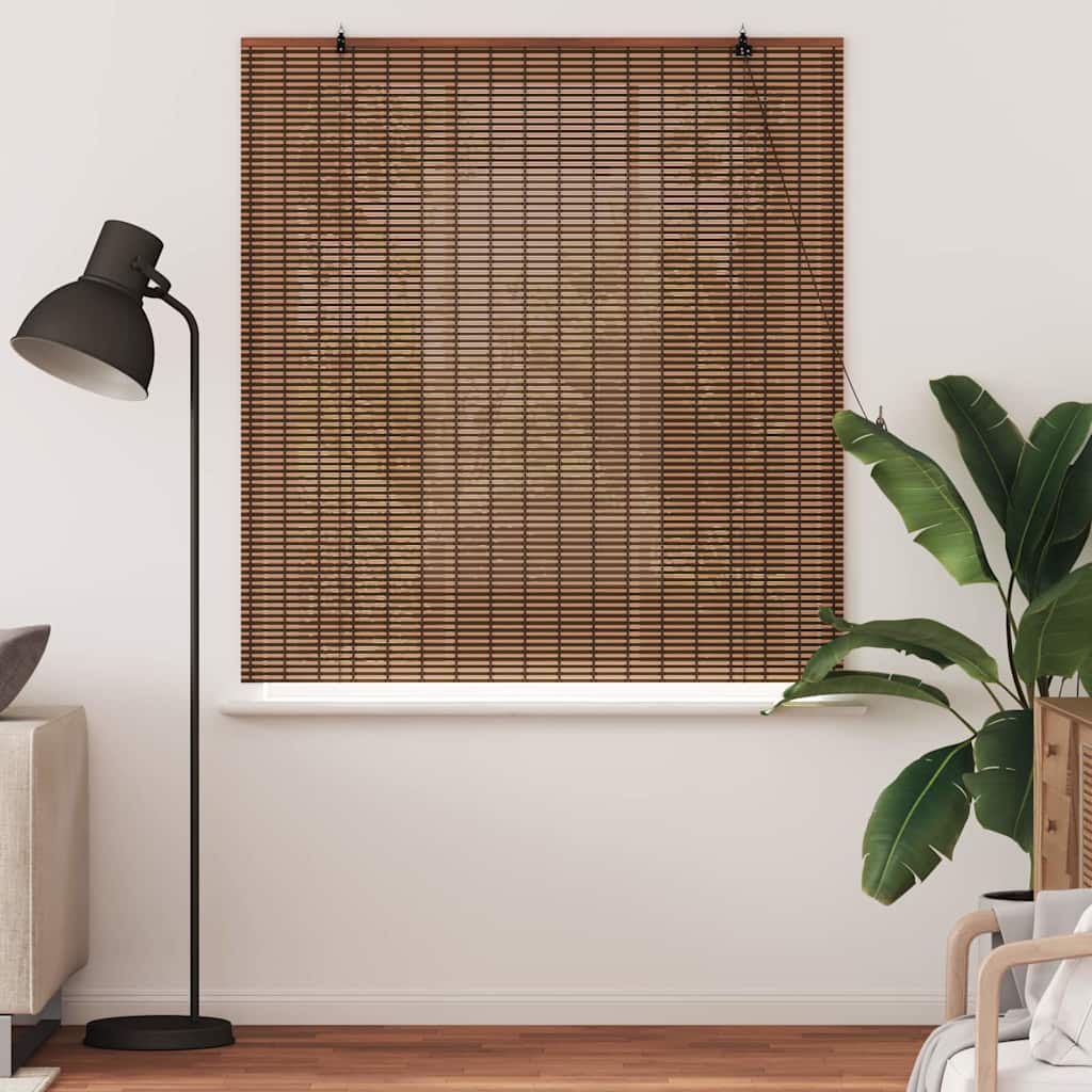 VidaXL store enrouleur avec rideaux marron 150 x 160 cm bambou