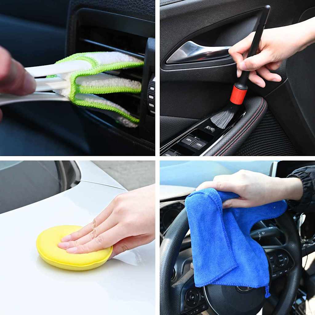 Vidaxxl ensemble de brosses pour voiture en polyrotin multicolore
