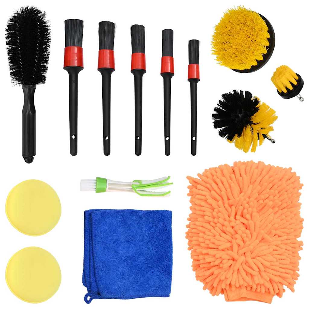 Vidaxxl ensemble de brosses pour voiture en polyrotin multicolore
