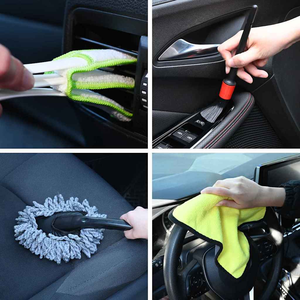 Vidaxxl ensemble de brosses pour voiture en polyrotin multicolore