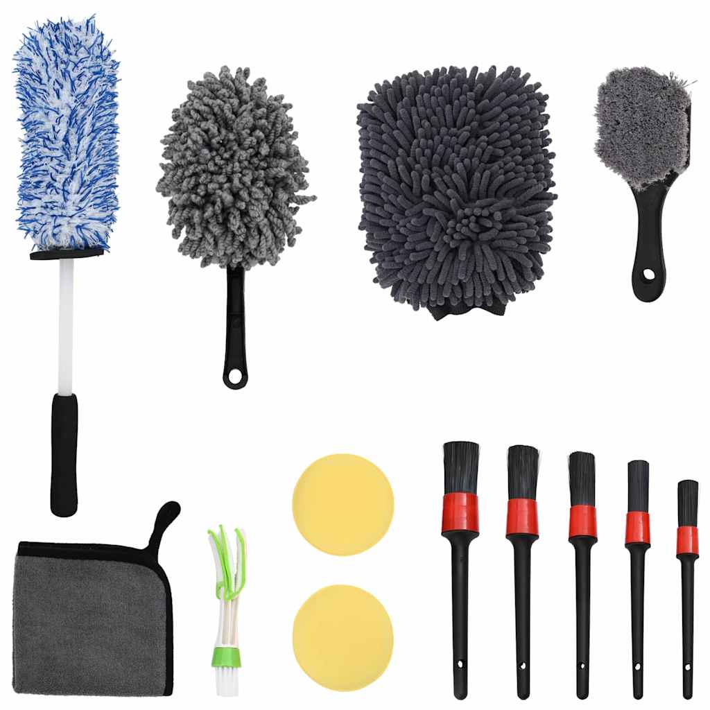 Vidaxxl ensemble de brosses pour voiture en polyrotin multicolore