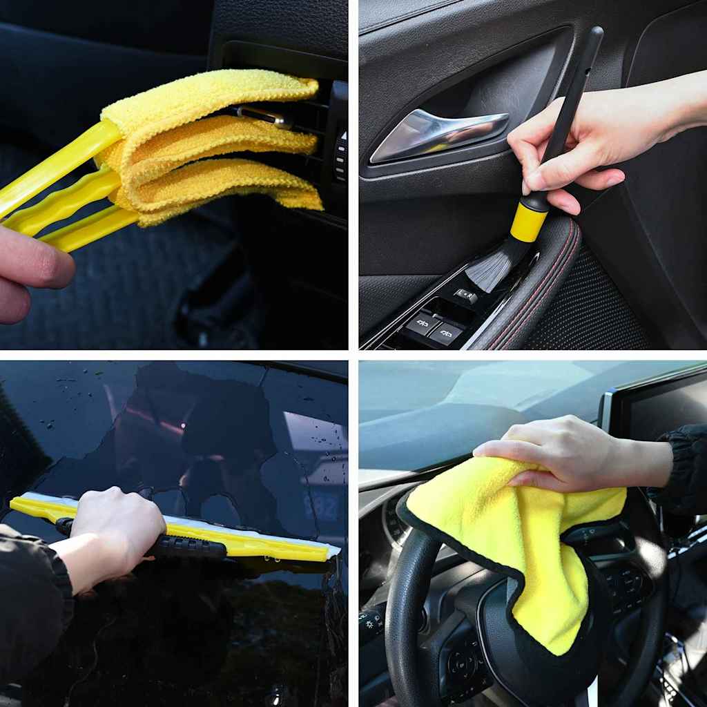 Vidaxxl ensemble de brosses pour voiture en polyrotin multicolore