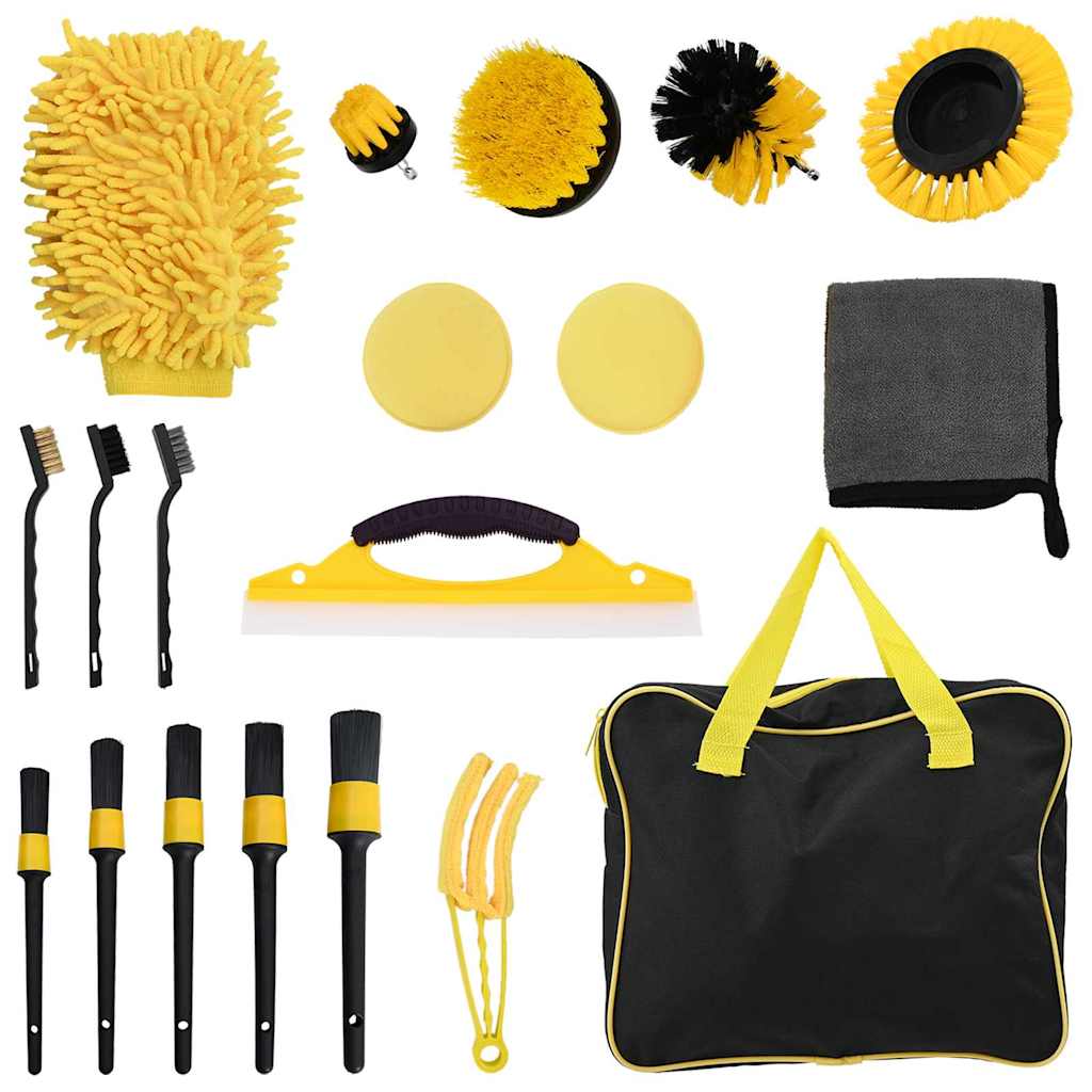 Vidaxxl ensemble de brosses pour voiture en polyrotin multicolore