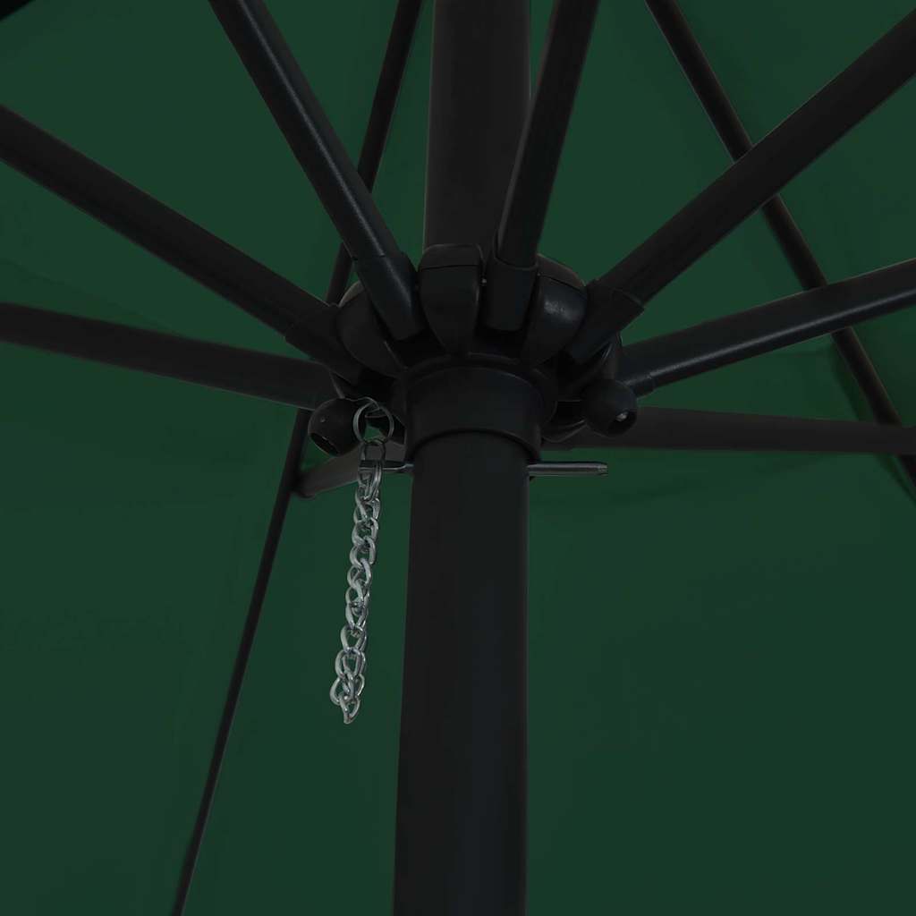 Vidaxxl parasol de jardin vert 395 x 395 x 245 cm polyester et acier
