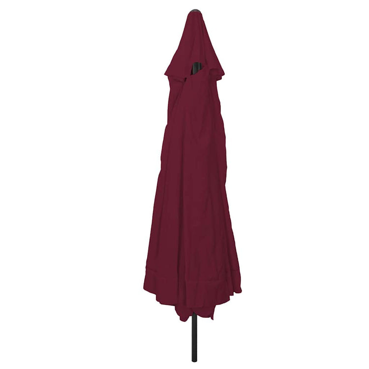 VidaXL parasol de jardin rouge bordeaux 395 x 395 x 245 cm polyester et acier