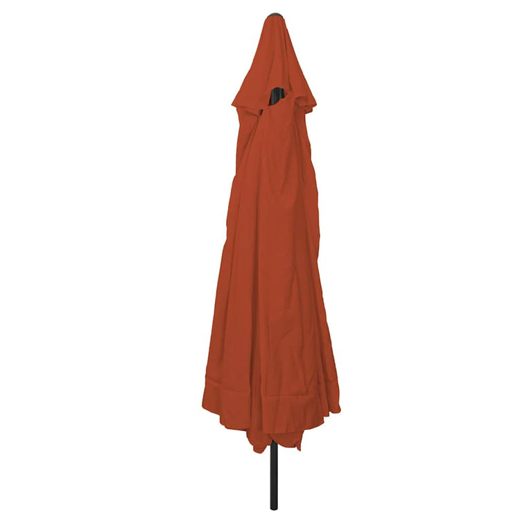 Vidaxxl parasol de jardin terre cuite 395 x 395 x 245 cm polyester et acier