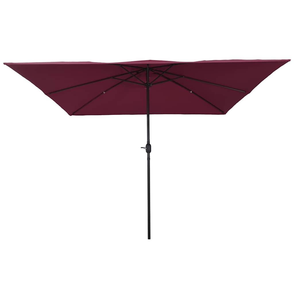 Vidaxxl parasol de jardin rouge bordeaux 295 x 295 x 245 cm polyester et acier